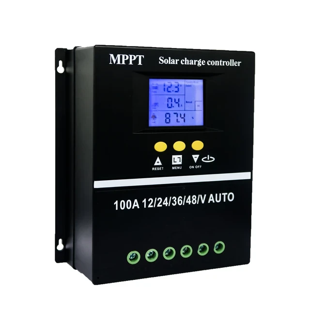 60A 80A 100A MPPT Solar Charge Controller 12V 24V 36V 48V LCD Display Solar Panel Battery Intelligent Regulator for Lead-acid Lithium