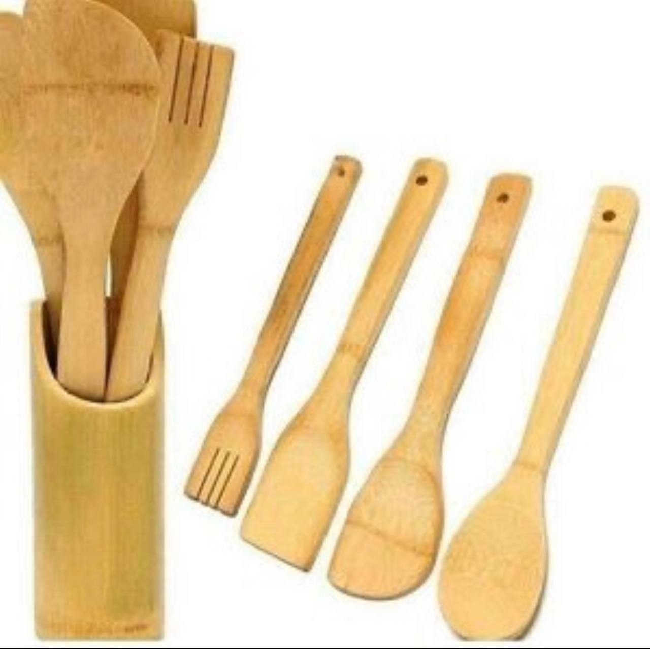 4PCS SET WOODEN KITCHEN COOKING SPOON SET