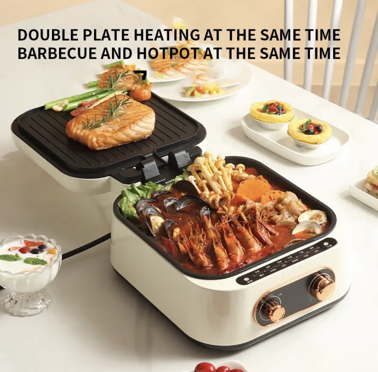 DOUBLE-SIDED TIMED MULTIFUNCTIONAL NON-STICK ELECTRIC COOKER & GRILLING,BAKING MACHINE