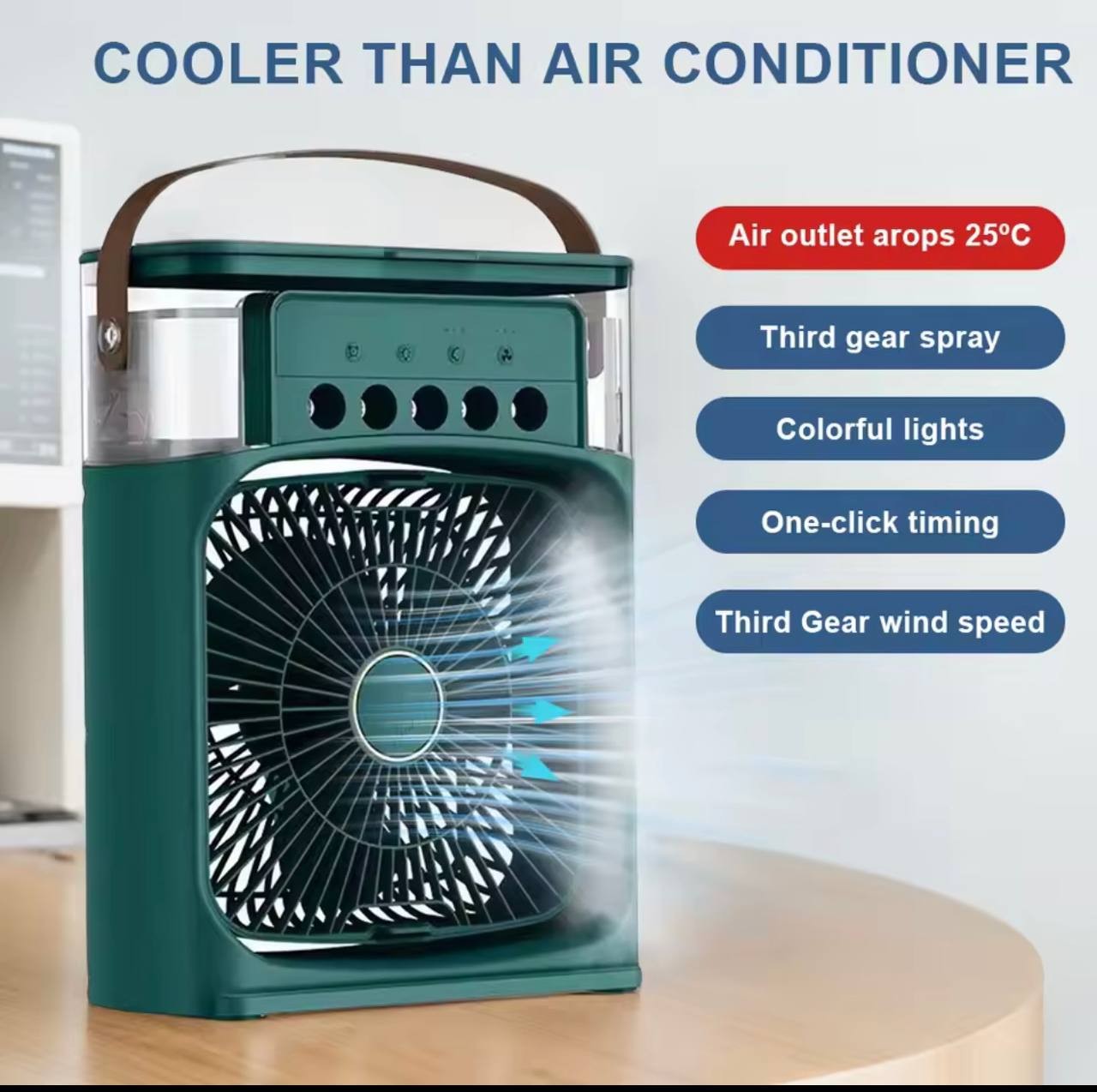 ELECTRIC OPERATED MIST FAN WTH COLOUR CHANGING LED LIGHT